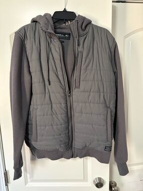 O'Neill Quilted Hooded Jacket - Charcoal